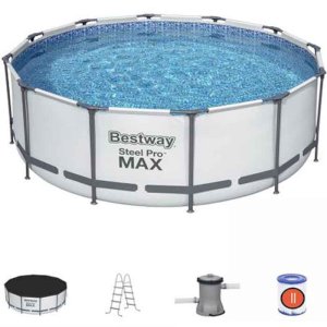 კარკასული ბასეინი BESTWAY 5612 Z (ტენტი, ფილტრი, კიბე, 23062 ლიტრი, 488*122 სმ)