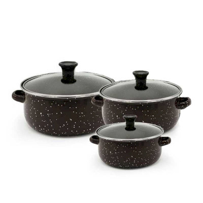 ემალის ქვაბების ნაკრები RUIBEITU 3PCS