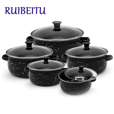 ემალის ქვაბების ნაკრები RUIBEITU 5PCS Black