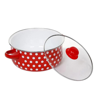 ემალის ქვაბების ნაკრები Reoona 3PCS RED