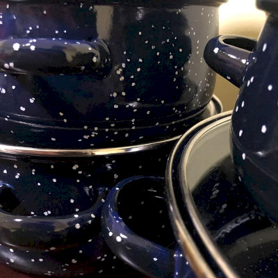 ემალის ქვაბების ნაკრები RUIBEITU 5PCS Blue