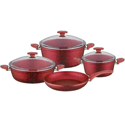 ქვაბების ნაკრები KUMTEL NT7 PC RED