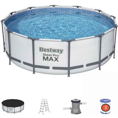 კარკასული ბასეინი BESTWAY 5612 Z (ტენტი, ფილტრი, კიბე, 23062 ლიტრი, 488*122 სმ)